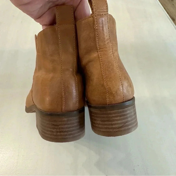 Lucky Brand LP-Prenma Topanga Tan Women's Leather Ankle Zip Up Booties Sz 8M GUC - Picture 9 of 10